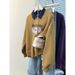 Real Shot Of 2024 Women's Color-blocked Long-sleeve Sweatshirt With A Turn-down Collar, New Spring/autumn Style, Large_ecoleips.com