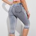 Women's Clothing Women's Slim Fit Zippered Cropped Jeans Faux Pockets Style Versatile Stylish Denim For Formal & Casual For Women_ecoleips.com
