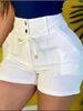 Women's High Waist Button Shorts Polish Style Casual Solid Color Spring/Summer/Autumn New Arrival Clothing_ecoleips.com