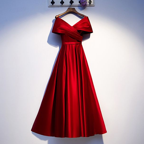 Women's Clothing Red Toast Dress Bride New Wedding Engagement Evening Dress Host Long Dress Return Door Dress Female_ecoleips.com
