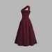 Women's Clothing Sexy Off-Shoulder Sleeveless Sleek & Stylish Dress Fashion Pleated A-Line Waist Fashion_ecoleips.com