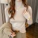 Women's High Neck Long Sleeve Slim Fit Modal Base Layer Top Fashionable T-Shirt For Autumn Versatile Basic Fashion Clothing_ecoleips.com