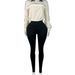 Women's Drawstring Waist Nylon Top Yoga Pants Two Piece Suit HR25081 European American Fashion Sports Leisure Clothing_ecoleips.com