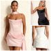 Satin Halter Neck Midi Dress With Waist Ruffle Detail - Elegant Bodycon Mini Dress For Party, Date & Evening Occasions_ecoleips.com