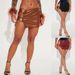 Nightclub Women's New Style Bodycon Dress PU Leather Metal Ring Sexy Mini Skirt With Slit_ecoleips.com