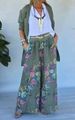 Women's Casual Floral Print Wide Leg Pants & Solid Color Blazer Set - Stylish Office Wear & Everyday Comfort_ecoleips.com