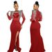 Women's Clothing New Sexy Perspective Mesh Hot Diamond Slim Slit Dress_ecoleips.com