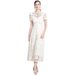 Ivory White Lace Dress With Diamond Bow & Rose Embroidery - Elegant Slim Fit (High Grade Formal Gown)_ecoleips.com