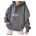 Women's Casual Hooded Sweatshirt With Letter Print - Long Sleeve Loose Fit Pullover For Streetwear & Everyday Comfort_ecoleips.com