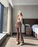 K New Fake Two-piece Drawstring Paired Pants For Women's Slimming Pants, Sporty Women's Pants Skirt, Micro Flared Pants_ecoleips.com