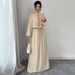 Women's Retro Artistic Long Sleeve Tie Waist Dress Set Springtime Elegance Casual Fashion Cotton Polyester Full Length Pant Set_ecoleips.com
