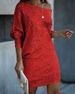 Women's Clothing Women's Simple Stylish V Neck Midi Dress Off Shoulder Sequin Evening Gown Spring Summer Fashion_ecoleips.com