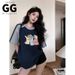 2026 Popular Color-blocked Three-stripe Pure Cotton Women's T-shirt, Korean Style Versatile Round-neck_ecoleips.com