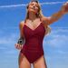 Women's Solid Color One-Piece Swimsuit - High Waist Tummy Control Swimwear For Women - Sexy & Sporty Bathing Suit_ecoleips.com