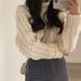 girl Real Price Korean Chic High Neck Thickened Warm Pullover Sweater Vintage Cable Knit Long Sleeve Knitwear For Women_ecoleips.com