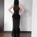 Women's Slim Fit Hooded Hollow out Knit Dress Solid Color European American Fashion Trend Spring Summer 2026 Sexy_ecoleips.com