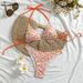 Women's Floral Two Piece Beach Swimsuit Bikini European American Style Strappy Sexy Summer Swimwear_ecoleips.com