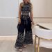 Women’s Clothing Spring And Summer New Retro National Style Halter Top Wide Leg Pants Set_ecoleips.com