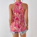 Floral Cross Front Halter Top - Summer Vacation Style Sleeveless Blouse For Women_ecoleips.com