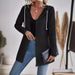 Aria Basics 2024 Women's Spring And Autumn Solid Color Wave Stitching Casual Loose Drawstring Hooded Jacket_ecoleips.com
