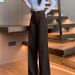 Merlad Brown High Waist Wide Leg Jeans for Women Loose Fit Slimming Fleece Lined Straight Leg Pants Autumn Winter plus Size_ecoleips.com