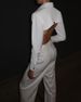 Women's Clothing Cross Border New Products Long Sleeved Lapel Backless Solid Color Straight Pants Two Piece Suit_ecoleips.com