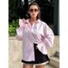 Cotton French-Style Long-Sleeved Shirt For Autumn, Paired With A Blue Collar Top, Fashionable Professional Women's Whole_ecoleips.com