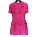 Women's Clothing New Celebrity Fashion Rose Pink Series Jacquard Heavy Beaded Short Sleeved Dress_ecoleips.com