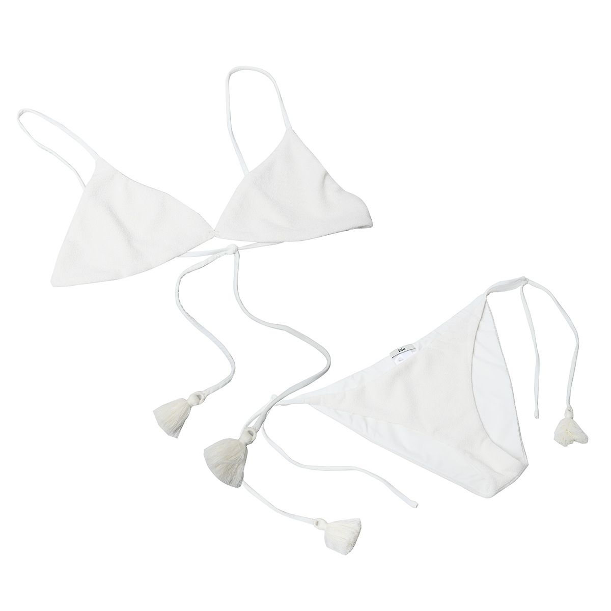 Beach Resort-style Bikini With Tie Straps + Small Panties, Sexy And Pure Desire Two-piece Swimsuit Set_ecoleips.com