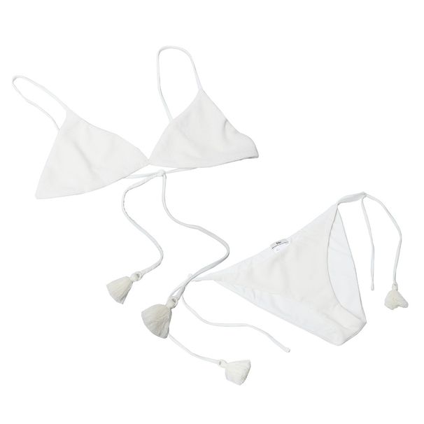 Beach Resort-style Bikini With Tie Straps + Small Panties, Sexy And Pure Desire Two-piece Swimsuit Set_ecoleips.com