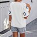 Women's Clothing Long Sleeved Shirt V Neck Solid Color Loose Fit Spring Autumn Winter American Style Top_ecoleips.com