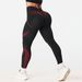 Women's Slim Fit Yoga Pants V Waist Color Block European American Style Peach Shaped Hips Long Sports Leggings For Outdoor Wear_ecoleips.com