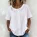 Voya Ladies' Elegant And Dignified Temperament, With A Lapel Pattern And Striped Short Sleeved Casual Shirt Top_ecoleips.com