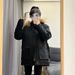 girl Girl Girl Large Fur Collar Parka Jacket For Women 2025 Winter New Hooded Coat Loose Thickened Workwear Cotton Clothing_ecoleips.com