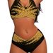 Women's Clothing Split Triangle Conservative Swimming Hot Spring Sports Leisure Slim High Waist Bikini_ecoleips.com