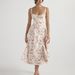 Women Romantic Ditsy Floral Spaghetti Strap Maxi Dress Tie‑Up Backless High Slit Boning Detail High Waist Slim‑Fit Sexy Evening Party Long Dress_ecoleips.com
