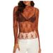 Women's Clothing Mesh Long Sleeved Floral Embroidery Perspective Bottoming T Shirt Shirt Tops Women_ecoleips.com