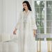NC81 Women's Fashion Mesh Embroidered Sequined Patchwork Long Robe Dress Islamic Modesty Size L-3XL for Women's Clothing Muslim Fashion_ecoleips.com