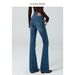 Women's High Waisted Flared Jeans Supermodel Style Three Button Four Way Stretch Slim Fit Retro Hip Lifting Denim For Winter Size 25_ecoleips.com