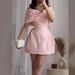 One Shoulder Bow Sexy Backless Dress For Women Ins Temperament Dress Short Skirt_ecoleips.com