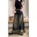 Niche Frayed Hem Ripped Denim For Women Summer 2025 New High Waist Versatile A-line Midi Skirt_ecoleips.com