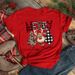 Eurean And American Cross-border Foreign Trade Women's Clothing Christmas Tree Print Round-neck Short-sleeve T-shirt_ecoleips.com