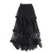 K Uneven Lace Edge Net Cake Skirt, Long Waist, Big Swing, Fairy Gauze Skirt, Long Dress._ecoleips.com