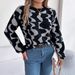 Ins Style 2023 Autumn Winter Casual Color-Block Striped Long Sleeve Pullover Sweater Women's Fashion_ecoleips.com