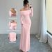 Women's Clothing Spring Women's One-Shoulder Pleated Long Evening Dress Fashionable Elegant Hip Wrap Tight Fit_ecoleips.com