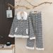 Double-sided Velvet Pajamas Women's Winter Flannel Thickened To Keep Warm Can Be Worn Outside Simple Casual Loungewear Two-piece Set_ecoleips.com