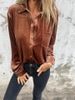 Verve New Velvet 2025 Long Sleeve Single-Breasted Versatile Loose Base Shirt For Women_ecoleips.com