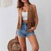 Women's Boho Fringe Vest Sleeveless Open Front Cardigan Casual Hippie Style Layering Piece in Caramel_ecoleips.com