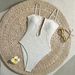 Women's Solid Color One-Piece Swimsuit - Sexy High-Cut Monokini With Floral Embroidery For Beach & Pool_ecoleips.com