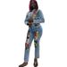 Women's Denim Two-Piece Set Long Sleeve Top And Pants Casual Outfit For Summer_ecoleips.com
